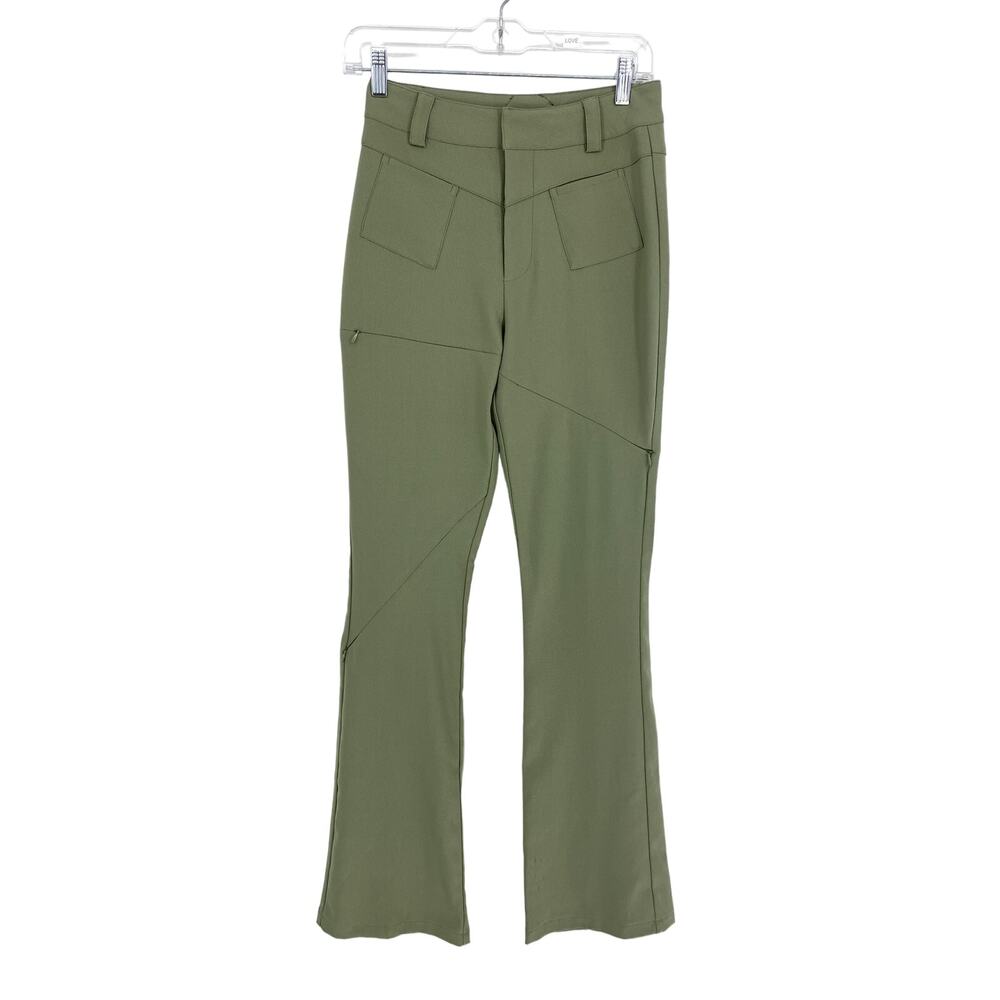 I.AM.GIA Xavier Pants Women's Size XS Flared Leg Green Zipper Details